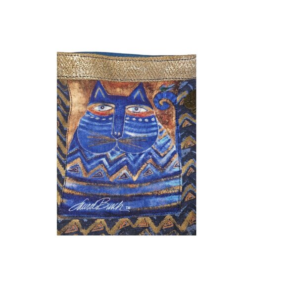 Laurel Burch Azul Crossbody Bag LB5361 With Cat Design & Adjustable Strap - Picture 9 of 10